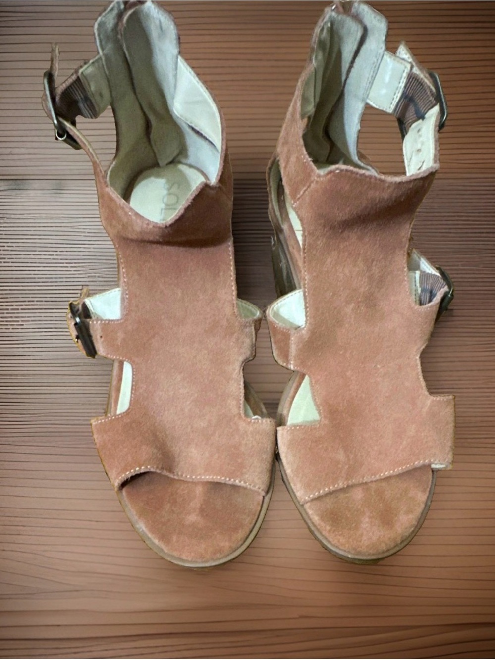 Sole Society Mauve Gladiator Style Sandals Chunky Block Heel 8.5